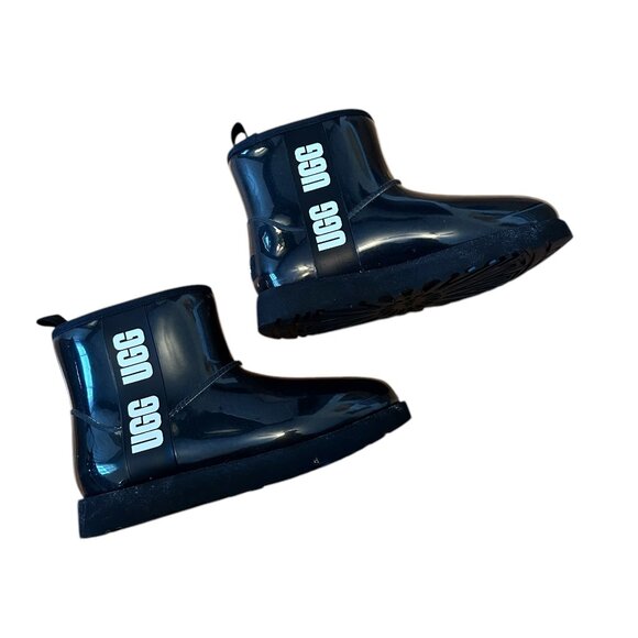 UGG Classic Clear Mini Boot - Black - Sheepskin Lined - Size 7 - Picture 6 of 9